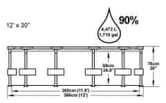 Bestway uszoda 3,66 x 0,76 m-es konstrukcióval, szűrés nélkül