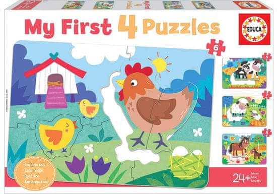 EDUCA My first puzzle Anyák és babák 4in1 (5,6,7,8 darab)