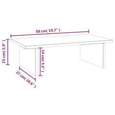 shumee tömör fenyőfa monitorállvány 50x27x15 cm