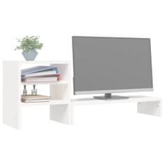 Greatstore fehér tömör fenyőfa monitorállvány 81 x 20 x 30 cm