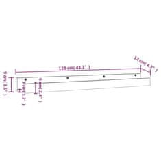 Vidaxl 2 db fehér tömör fenyőfa fali polc 110 x 12 x 9 cm 823595