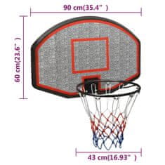 shumee fekete polietilén kosárlabdapalánk 90 x 60 x 2 cm