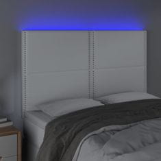 Greatstore fehér műbőr LED-es fejtámla 144x5x118/128 cm