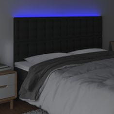 Greatstore fekete műbőr LED-es fejtámla 180x5x118/128 cm