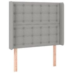 Greatstore világosszürke szövet LED-es fejtámla 103x16x118/128 cm