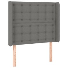 Greatstore sötétszürke szövet LED-es fejtámla 83x16x118/128 cm