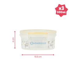 Badabulle Tálak fedővel és klipszekkel MAXIBOX 3db 300ml