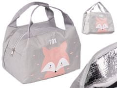 WOWO Pink Thermal Lunch Bag - Fox Motif szigetelt reggeli ebédtáska