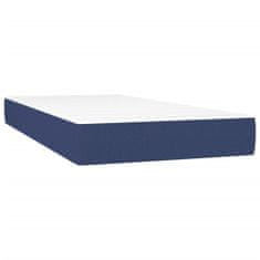 shumee kék szövet rugós és LED-es ágy matraccal 80 x 200 cm