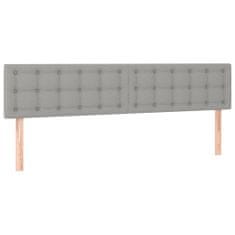 Greatstore világosszürke szövet LED-es fejtámla 160x5x78/88 cm