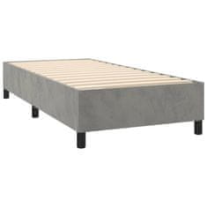 shumee világosszürke bársony rugós ágy matraccal 90 x 200 cm