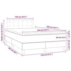 shumee fekete szövet rugós és LED-es ágy matraccal 120 x 200 cm