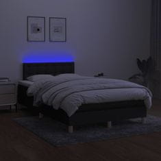 shumee fekete szövet rugós és LED-es ágy matraccal 120 x 200 cm