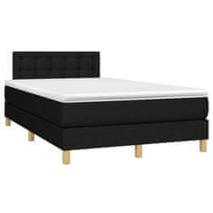shumee fekete szövet rugós és LED-es ágy matraccal 120 x 200 cm