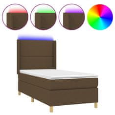 shumee tópszínű szövet rugós és LED-es ágy matraccal 90x200 cm
