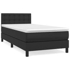 shumee fekete műbőr rugós ágy matraccal 90 x 200 cm