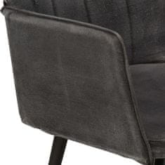 Greatstore fekete vintage vászon szárnyas szék lábtartóval