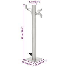 Vidaxl rozsdamentes acél kerek kerti oszlop típusú vízcsap 65 cm 45457