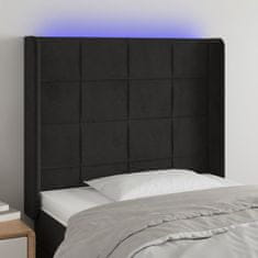 Greatstore fekete bársony LED-es fejtámla 103x16x118/128 cm