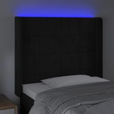 Greatstore fekete bársony LED-es fejtámla 103x16x118/128 cm