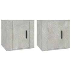 Vidaxl 2 db betonszürke fali TV-szekrény 40x34,5x40 cm 816649