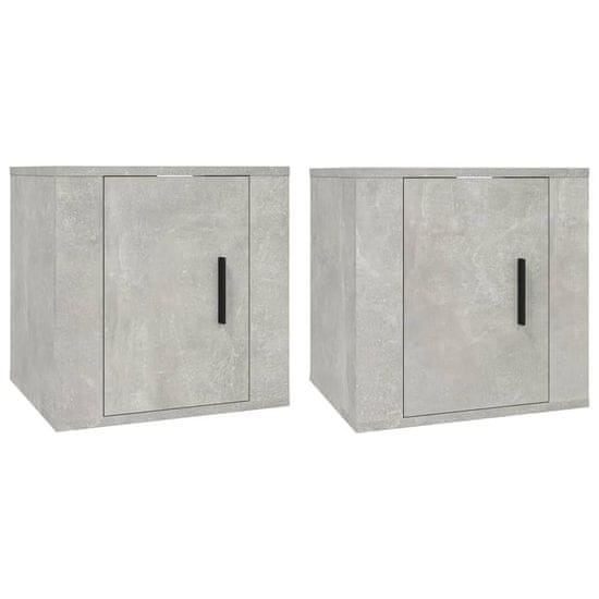 Vidaxl 2 db betonszürke fali TV-szekrény 40x34,5x40 cm 816649