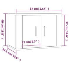 Vidaxl 2 db barna tölgy színű fali TV-szekrény 57x34,5x40 cm 3188341