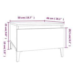 Vidaxl betonszürke szerelt fa dohányzóasztal 90x49x45 cm 819524