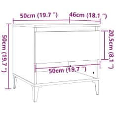 Vidaxl betonszürke szerelt fa dohányzóasztal 50 x 46 x 50 cm 819556