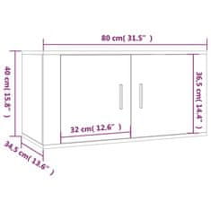 Vidaxl 2 db betonszürke fali TV-szekrény 80 x 34,5 x 40 cm 3188354