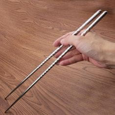 Northix Hosszú pálcika / chopsticks rozsdamentes acélból - 38 cm 