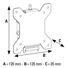 Hama fali tartó TV/monitor XS, 100x100, dönthető, billenő