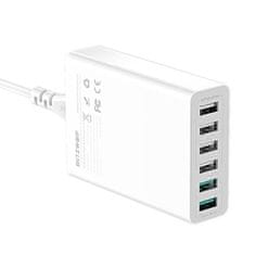 Blitzwolf BW-S15 hálózati töltő adapter 6x USB QC 60W, fehér