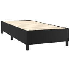 Greatstore fekete műbőr rugós ágy matraccal 100 x 200 cm