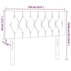 Greatstore sötétszürke bársony LED-es fejtámla 100 x 7 x 78/88 cm