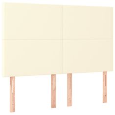 Greatstore krémszínű műbőr LED-es fejtámla 144x5x118/128 cm