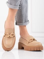 Amiatex Női félcipő 92146 + Nőin zokni Gatta Calzino Strech, bézs és barna árnyalat, 40