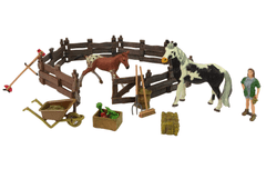 Lean-toys Farmfigurák készlete Összeszerelhető farmfigurák Fából készült farm lovak