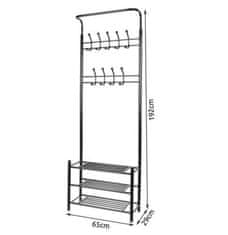 Malatec Fém fogas polcokkal cipőkhöz 192cm fekete