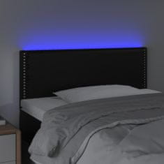 Greatstore fekete műbőr LED-es fejtámla 90 x 5 x 78/88 cm