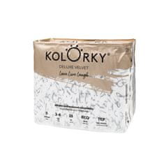 KOLORKY DELUXE VELVET Eldobható öko pelenkák bársony felülettel S (3-6 kg) 200 db - HÓNAPI TÁMOGATÁS