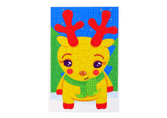 Lean-toys DIY színes mozaik karácsonyi matrica rénszarvas készlet