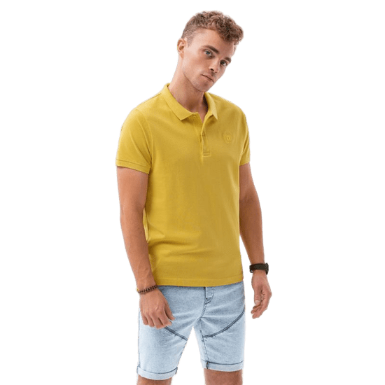OMBRE Férfi sima pólóing VAL sárga MDN18323