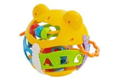 Lean-toys Ball Wańka Wstańka Teddy mackó csörgő színes 15cm