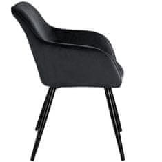 tectake 2 Marilyn bársony kinézetű szék, fekete színű