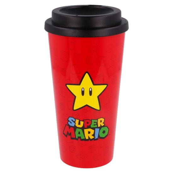 Stor Műanyag termo pohár fedővel SUPER MARIO Star, 520ml, 01379