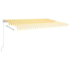 shumee sárga és fehér kézzel kihúzható LED-es napellenző 500 x 350 cm