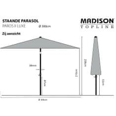 MADISON Paros II Luxe zsályazöld napernyő 300 cm 434710