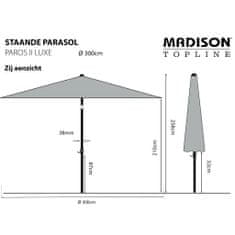 MADISON Paros II Luxe világosszürke napernyő 300 cm 434712