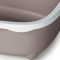 Stefanplast Chic Open 56x38,5x26cm macska WC levehető peremmel fehér/sötét zöld